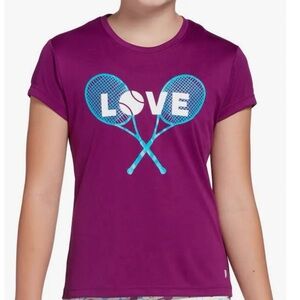 Prince Crossed Raquets Love Tennis Graphic T-shirt - Girl Sizes Small (8-9)